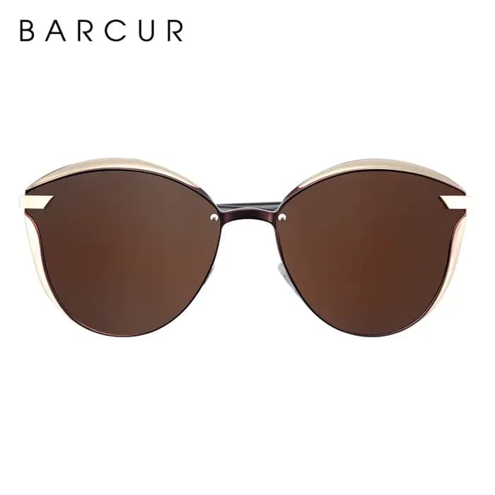 BARCUR Style lunettes de Soleil Polarisées Pour Femmes Catmore Rond Soleil Verre Dames Femme Lunette