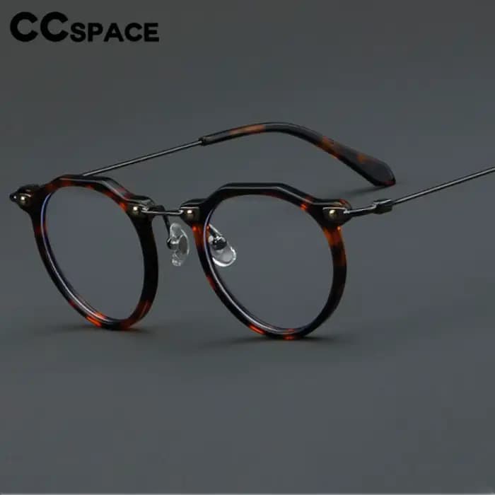Montures de lunettes optiques en acétate vintage pour hommes et femmes, lunettes rondes en métal, lu