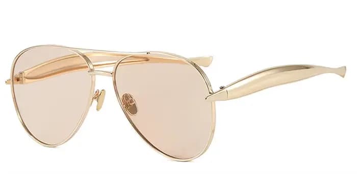 Lunettes de soleil pilote surdimensionnées marron clair pour femmes et hommes, unisexe, marque de lu