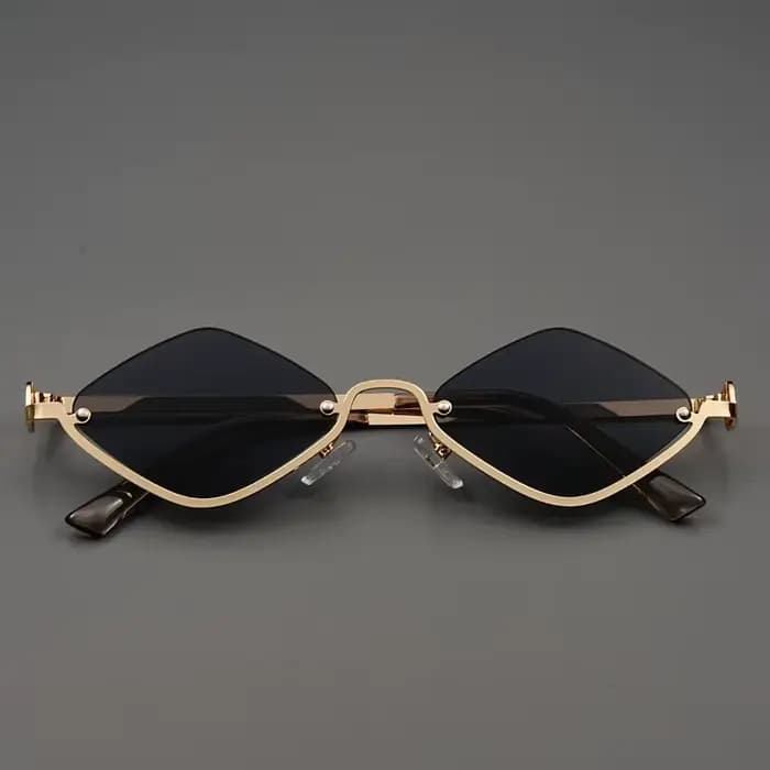Petites lunettes à la mode en forme de diamant, tendance européenne et américaine, demi-monture, lun