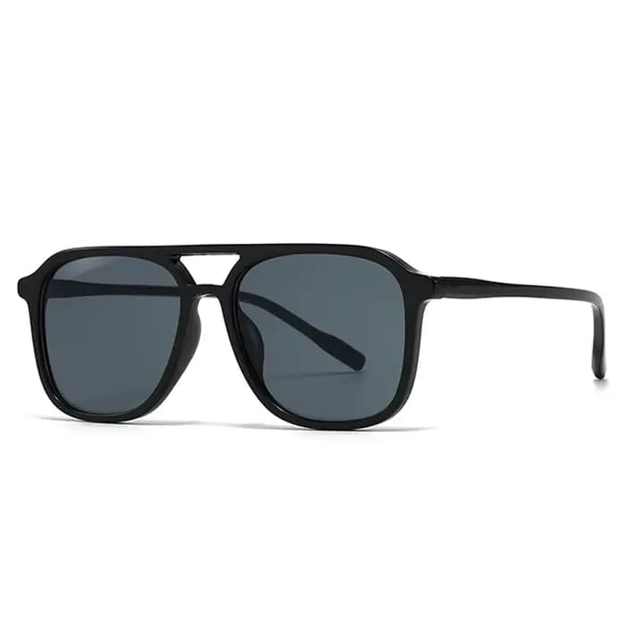 Buc& EI-Lunettes de soleil carrées rétro à double pont pour hommes et femmes, nuances bleues et vert