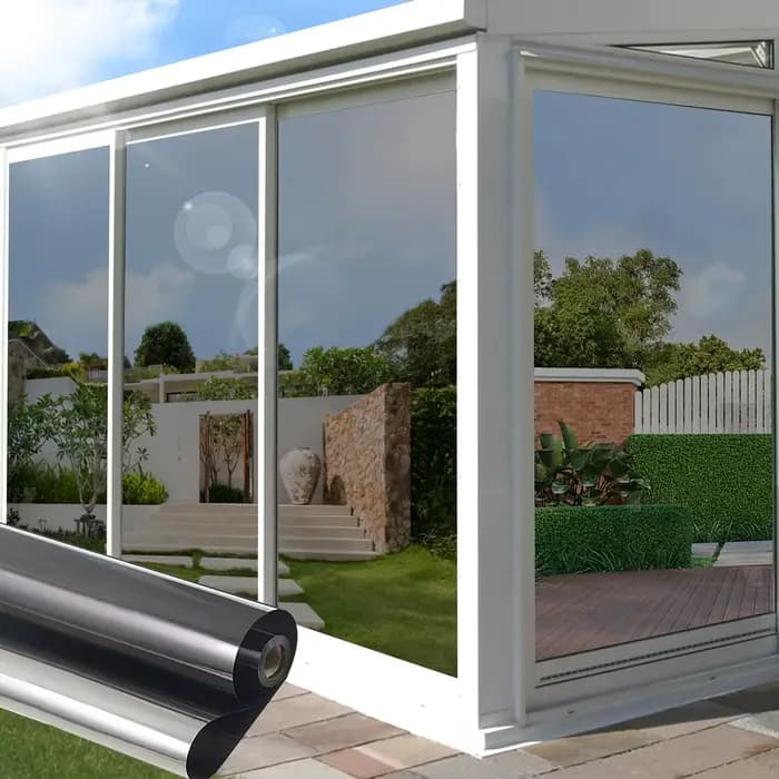 Film de protection solaire et isolant thermique pour vitres, effet miroir unidirectionnel, protectio