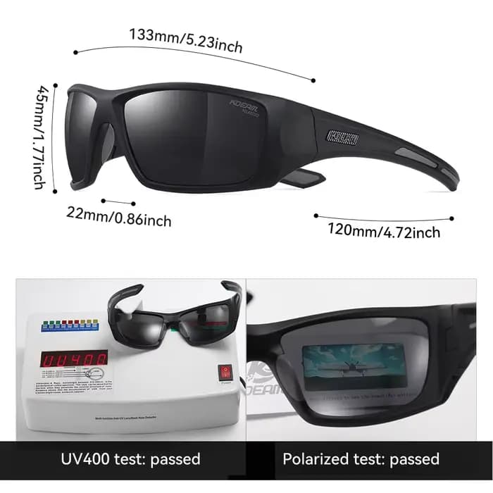 KDEAM-Lunettes de soleil d'équitation en matériau TR90 pour hommes, lunettes de soleil de cyclisme d