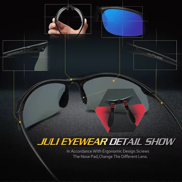 JULI marque classique lunettes de soleil polarisées hommes femmes conduite TR90 cadre mâle lunettes 