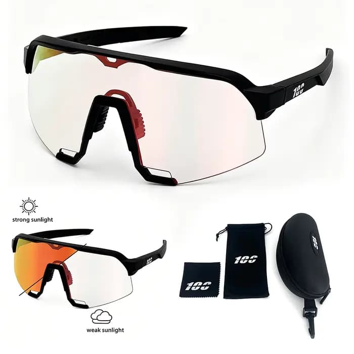 Lunettes de soleil photochromiques pour vélo, lentille HD UV400, lunettes de cyclisme pour hommes et