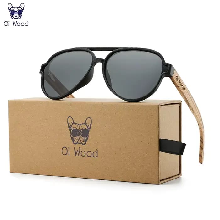 Oi bois lunettes de soleil pour femmes hommes lunettes de soleil en bois polarisées UV400 haute qual