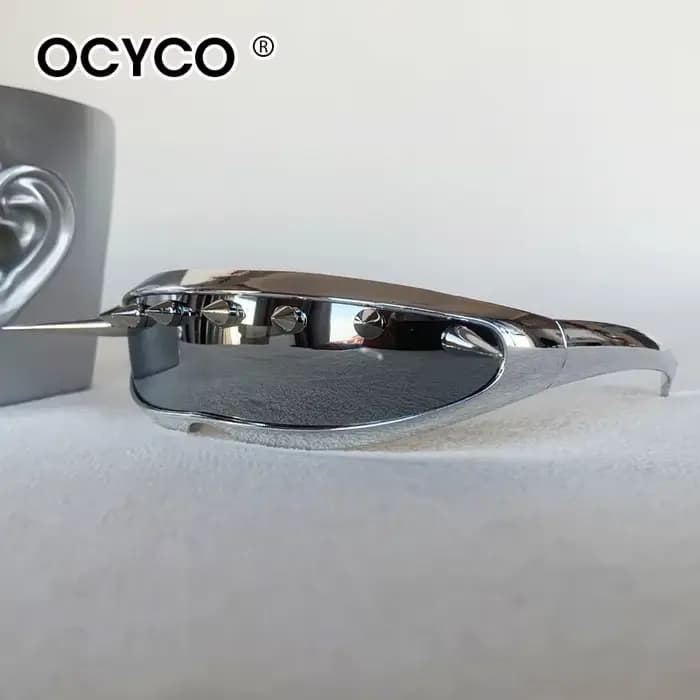 Lunettes de soleil futuristes Punk à rivets pour hommes et femmes, Vintage, individualité, tendance,