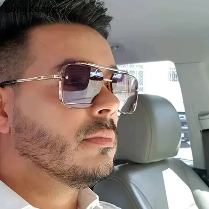 Nouvelles lunettes De Soleil dégradées pour hommes mode métal grand cadre lunettes De Soleil marque 
