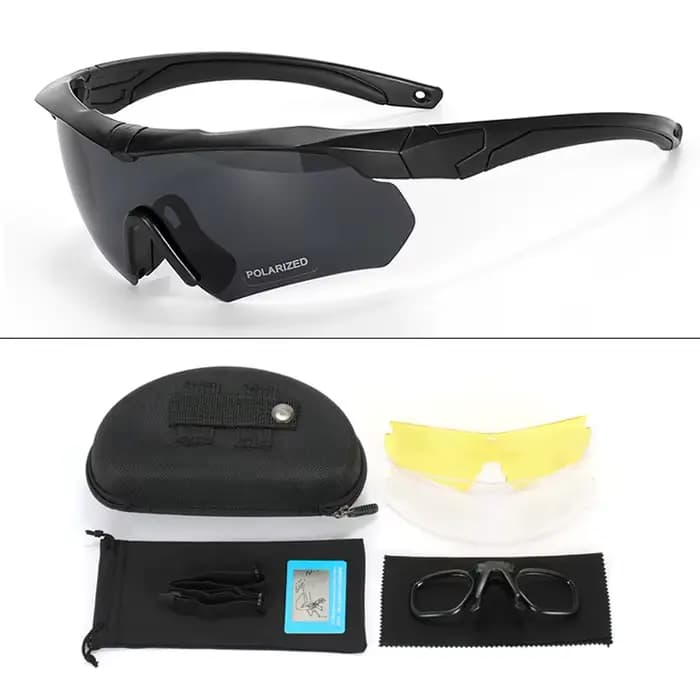 Nouvelles lunettes tactiques polarisées 3 lentilles ensemble lunettes d'escalade Sports de plein air
