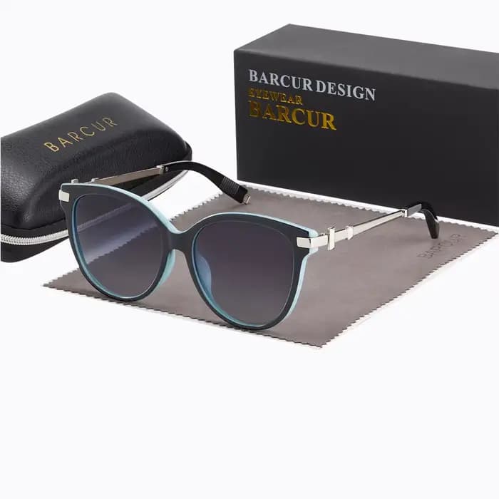 BARCUR Lunettes de soleil pour femmes exquises, luxueuses et élégantes, montures œil de chat, emball