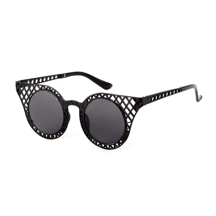 LAURINNY 2025 rond oeil de chat cadre en métal lunettes de soleil femmes hommes rétro marque Design 