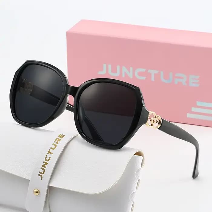 JUNCTURE lunettes de soleil polarisées pour femmes mode lunettes de soleil œil de chat grand cadre v