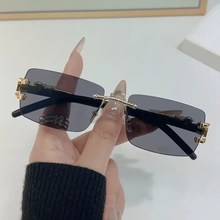 Lunettes de soleil rectangulaires personnalisées sans cadre pour femmes et hommes, 1 pièce, à la mod