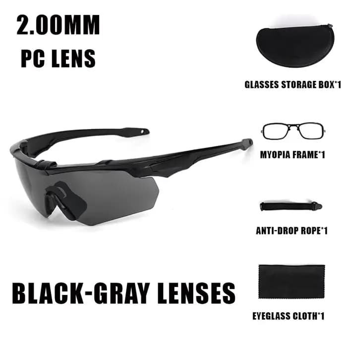 JSJM extérieur militaire 2.0MM lunettes tactiques coupe-vent anti-poussière CS tir UV400 lunettes de