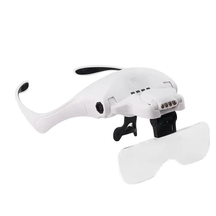 Lumière LED et 5 jeux de lentilles, lunettes de beauté grossissantes pour accessoires de maquillage 