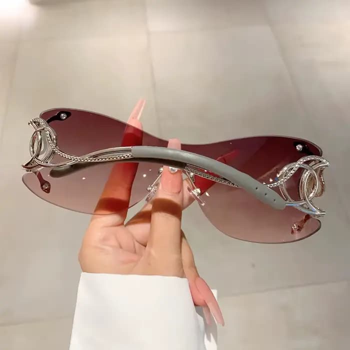 Y2K – lunettes de soleil de styliste sans bords pour hommes et femmes, une pièce, tendance, surdimen