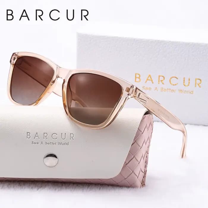 BARCUR-Lunettes de soleil vintage getic pour femmes, monture transparente PC durable, polarisées UV4