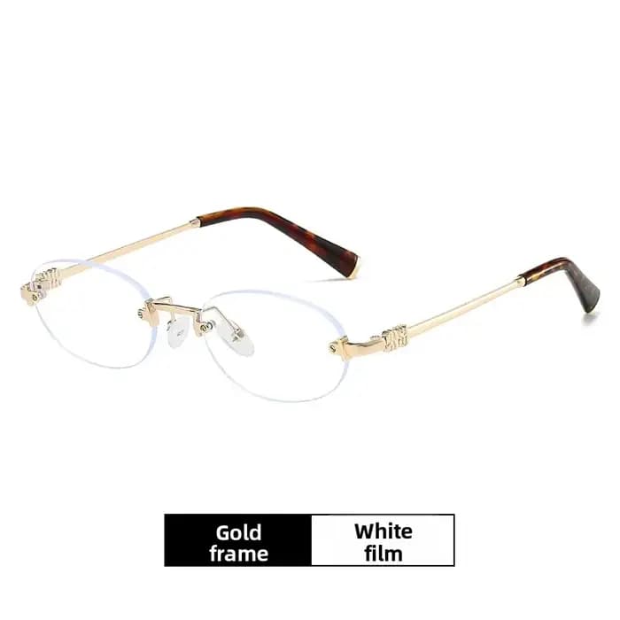 Lunettes de soleil Ellipse sans cadre, protection UV400, design léger, à la mode pour un usage quoti
