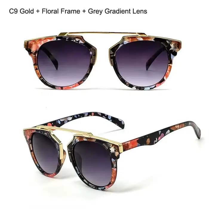 Lunettes de soleil œil de chat pour femmes, montures de lunettes à fleurs, lunettes de mode pour hom