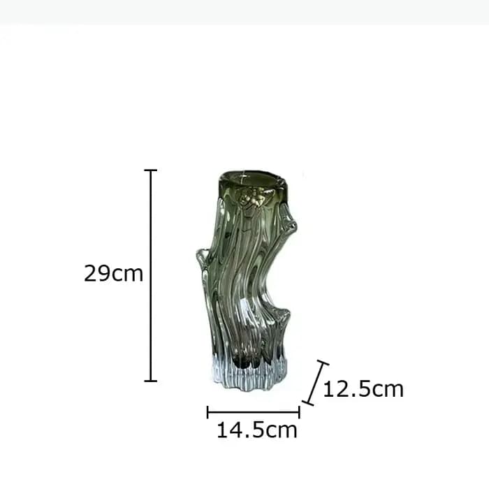 Vase en verre transparent en forme de tronc d'arbre, décoration de bureau, arrangement floral, pots 