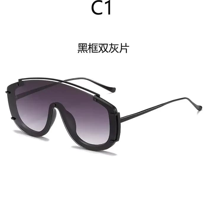 Lunettes de soleil intégrées à grand cadre pour hommes et femmes, lunettes de soleil à règle colorée