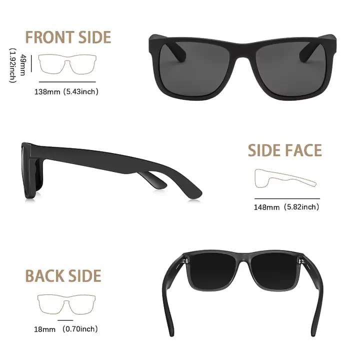 JULI Design Polarized Sunglasses For Men Women,UV400 Protection Rectangular Shades Sun Glasses ,Idea
