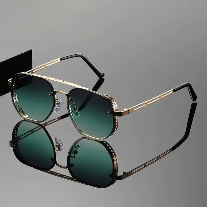 1 pièce, lunettes à double faisceau plein cadre, design haut de gamme, branches découpées, design un