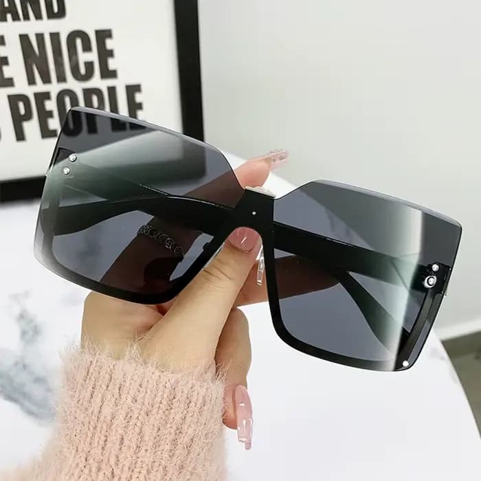 Lunettes De soleil sans bords pour femmes, Vintage, surdimensionnées, De luxe, Design à la mode, mar