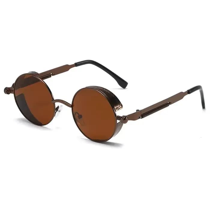 Steampunk lunettes de soleil pour hommes femmes cadre rond conduite Sports de plein air UV400 lunett