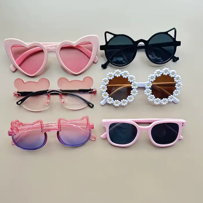 6 pièces de lunettes unisexes mignonnes en forme de cœur rond, décoration de fête, cadeau parfait