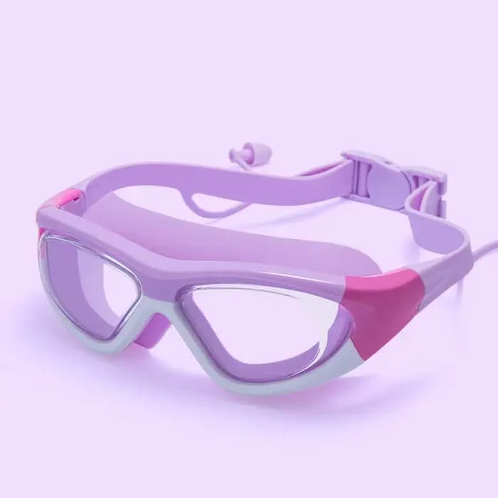 Lunettes de natation Anti-buée haute définition pour enfants, en Silicone, grand angle, grand cadre,