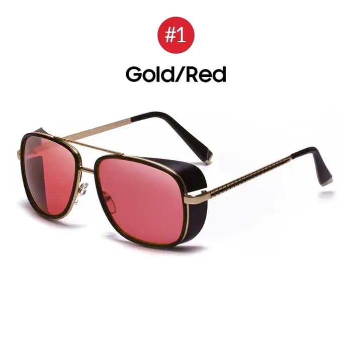 Lunettes de soleil tendance Tony Stark 2026 pour hommes, UV400, style gothique carré, lunettes de so