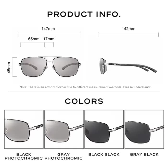 CAPONI-Lunettes de soleil photochromiques polarisées pour hommes, design de marque classique, nuance