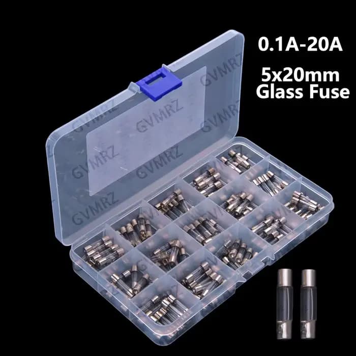 15 valeurs 0,1A-20A ​ ​ 150PCS 5x20mm Kits de fusibles en verre : 0.1A 0.2A 0.25A 0.5A 1A 1.5A 2A 3A