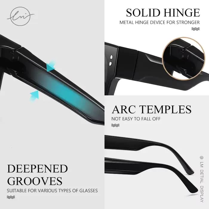 LM marque surdimensionné cadre couverture lunettes optiques tendance ajustement sur lunettes de sole