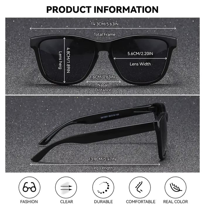 BARCUR-Lunettes de soleil vintage getic pour femmes, monture transparente PC durable, polarisées UV4