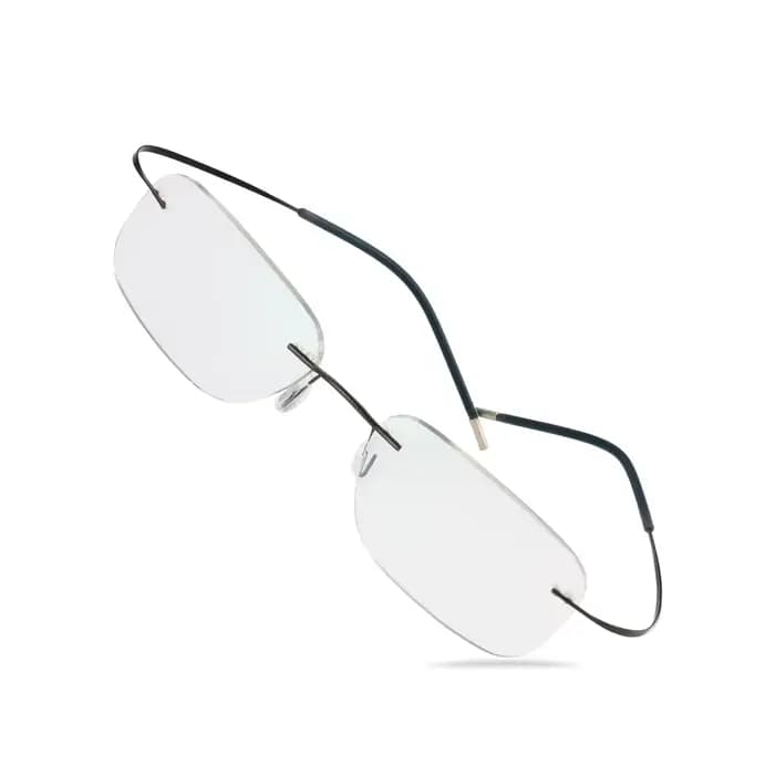 Lunettes sans monture en titane pour hommes et femmes, verres photochromiques gris pour myopie, opti