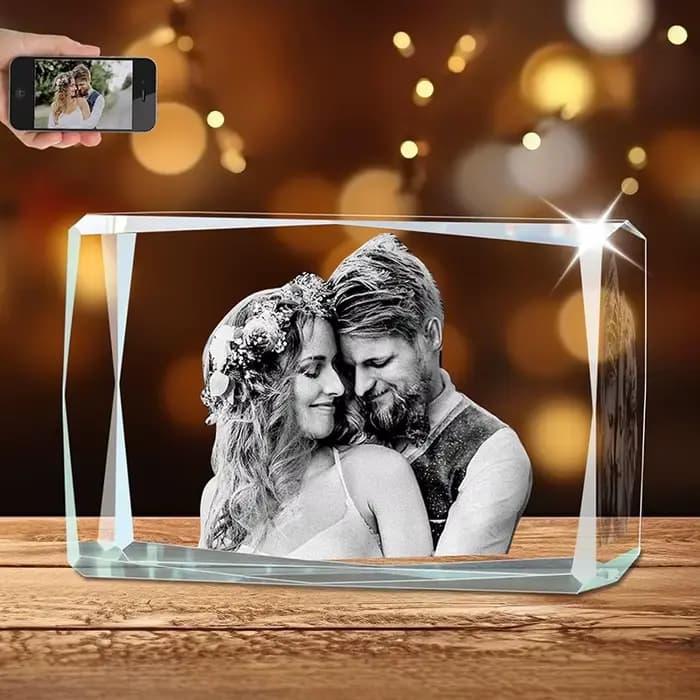 Photo en cristal 3D, cadeaux personnalisés pour femmes, épouses, hommes, maman, papa, elle, lui, cad