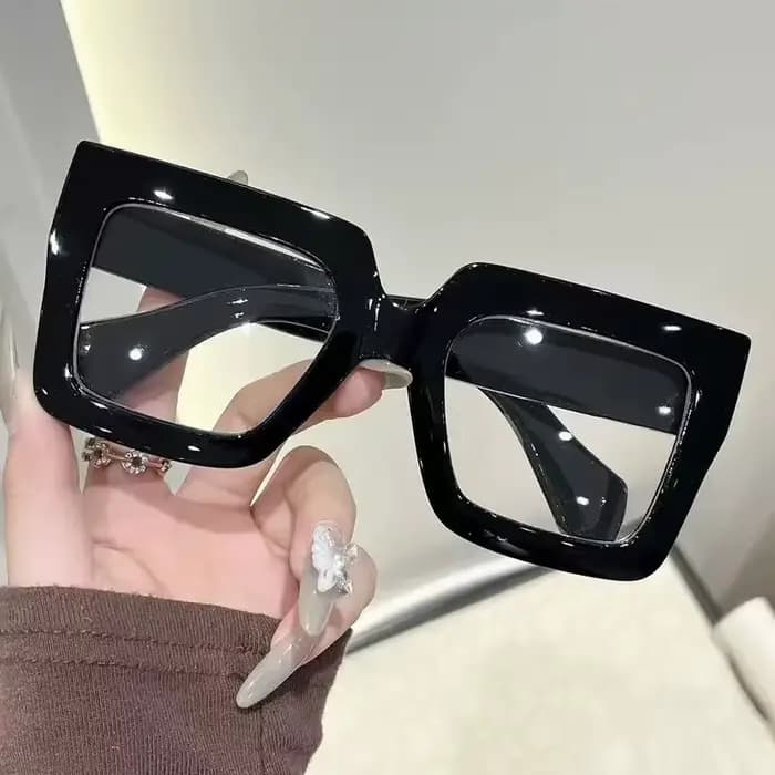 Lunettes carrées à monture large pour femmes, verres transparents, adaptées à la vie quotidienne déc