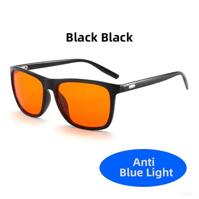 Lunettes classiques anti-lumière bleue à verres orange pour hommes et femmes, monture carrée, pour v