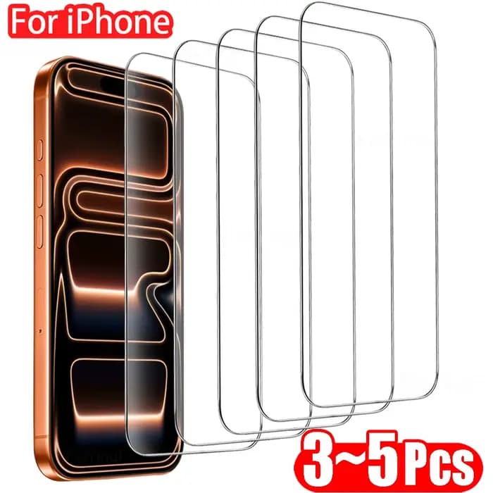 3-5 pièces verre trempé pour iPhone 17 16 15 14 13 12 11 Pro Max Plus XR revêtement oléophobe protec