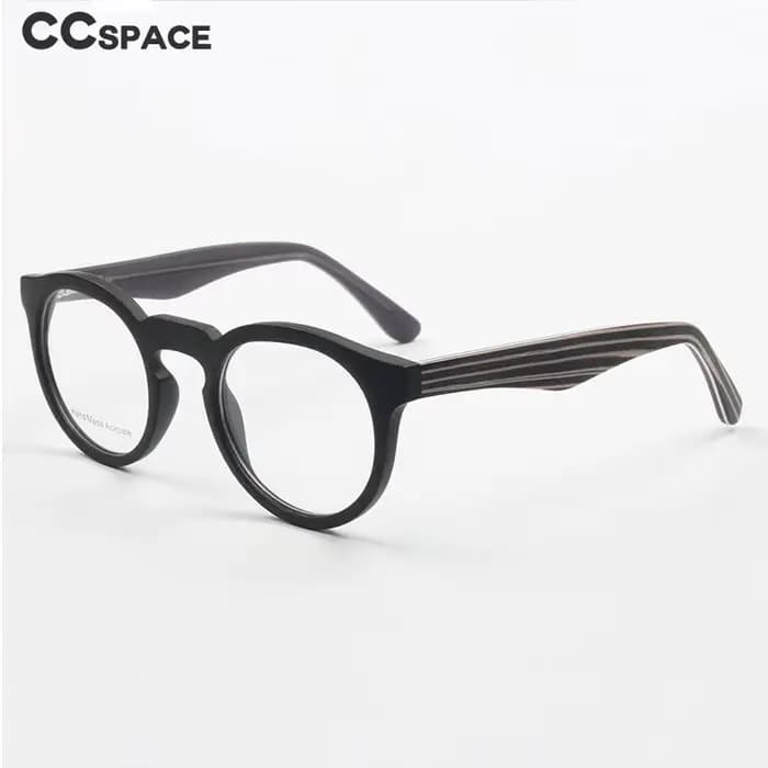 Lunettes Optiques Rondes Rétro pour Homme et Femme, Monture en Acétate, Bois, Mars, Mode 46699