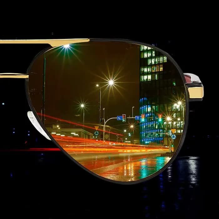 LIOUMO Lunettes de soleil photochromiques de luxe à verres jaunes pour hommes, vision nocturne, anti