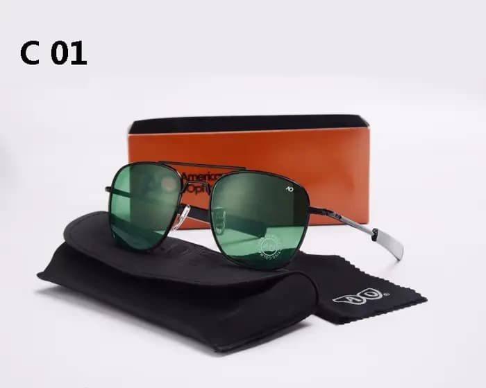 Samjune – lunettes de soleil pour hommes, marque AO, design militaire américain, verres en verre, av