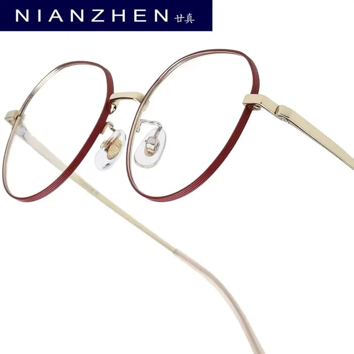 NIANZHEN alliage de titane lunettes femmes rondes marque Design lunettes cadre hommes ultraléger rét