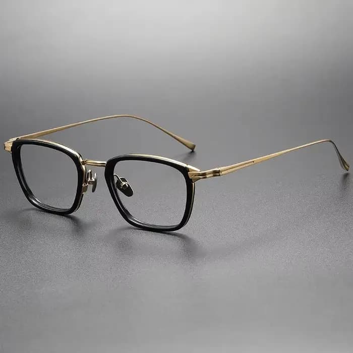 Monture de lunettes carrée en titane pur, confortable, à la mode, pour hommes et femmes, rétro, luxe