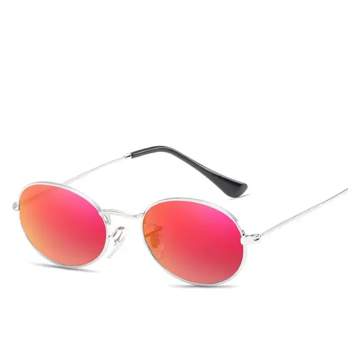 Lunettes de soleil ovales en alliage UV400 pour femmes et hommes, petites lunettes de soleil miroir 
