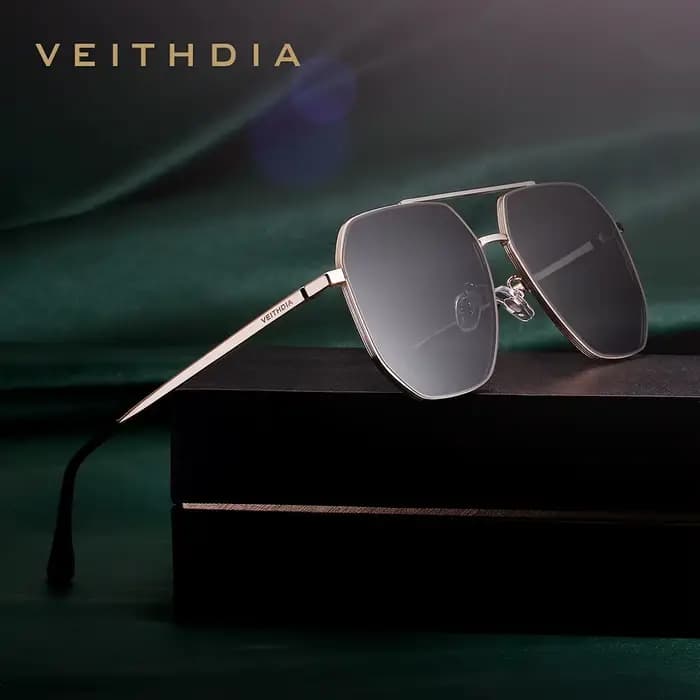 VEITHDIA-Lunettes de soleil vintage polarisées pour homme et femme, verres carrés en nylon, style ré
