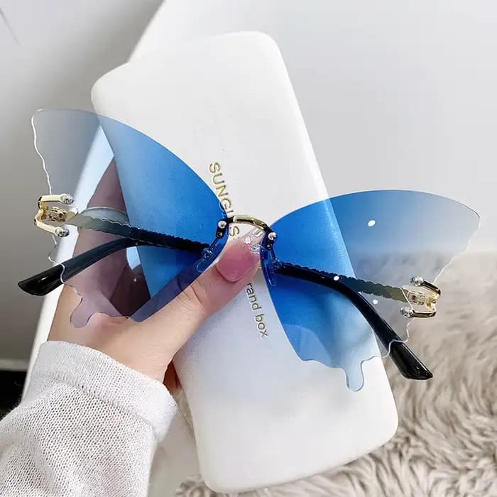 Nouvelles lunettes de soleil papillon pour femmes, monture large, dégradées, tendance européenne et 