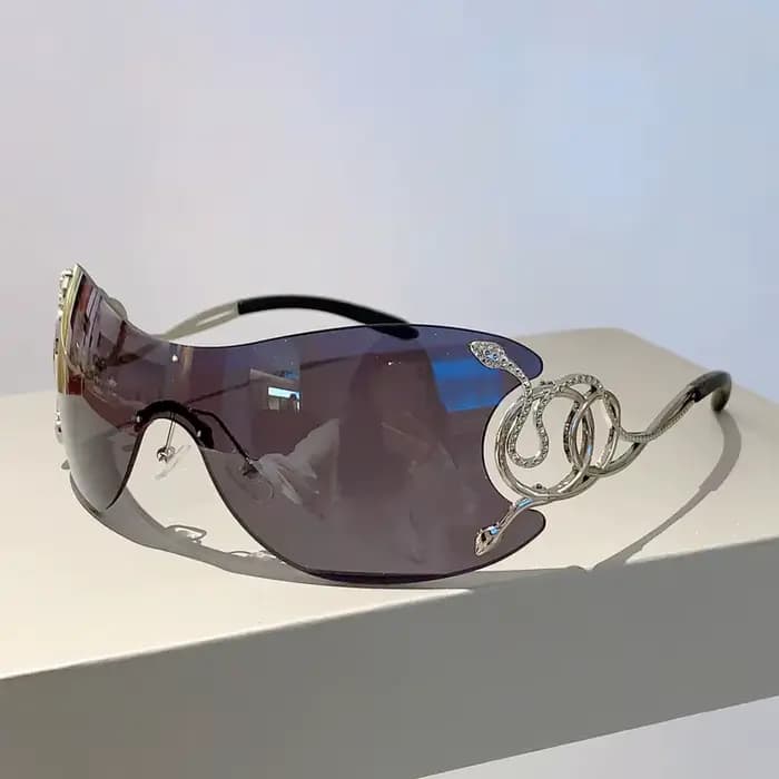 Y2K – lunettes de soleil de styliste sans bords pour hommes et femmes, une pièce, tendance, surdimen